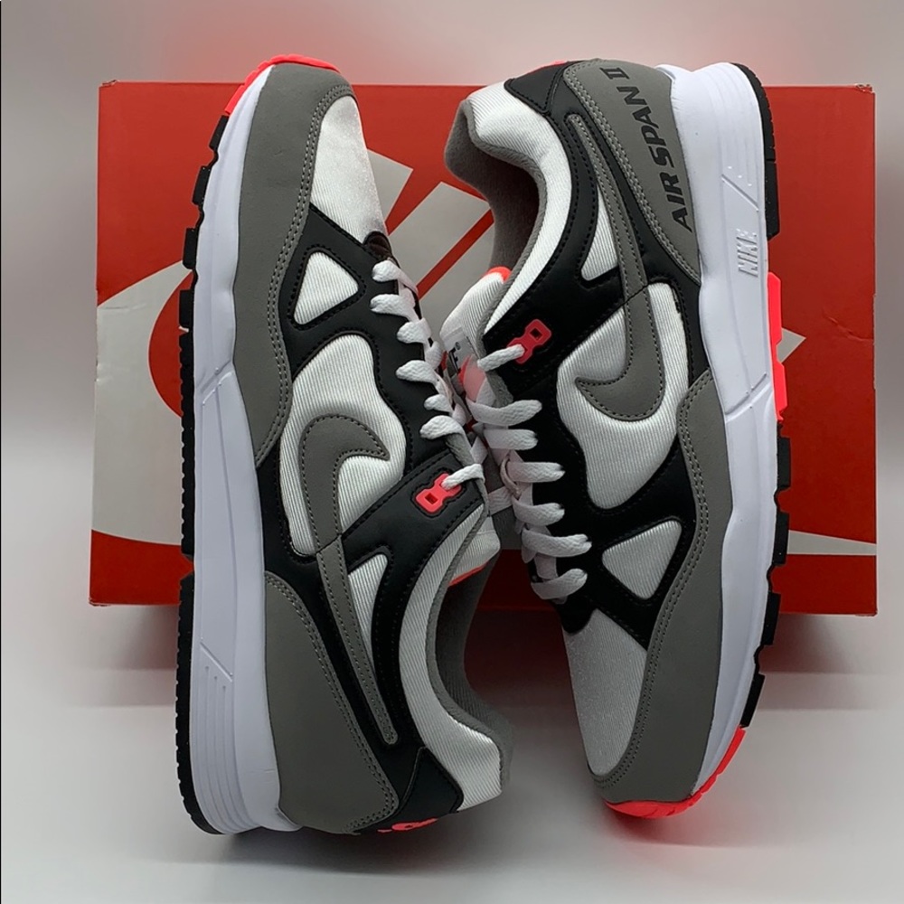 NIKE AIR SPAN II black/dust-solar red white men’s - Picture 15 of 16